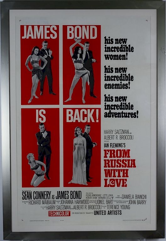 Appraisal: Original James Bond From Russia w Love Poster Original James