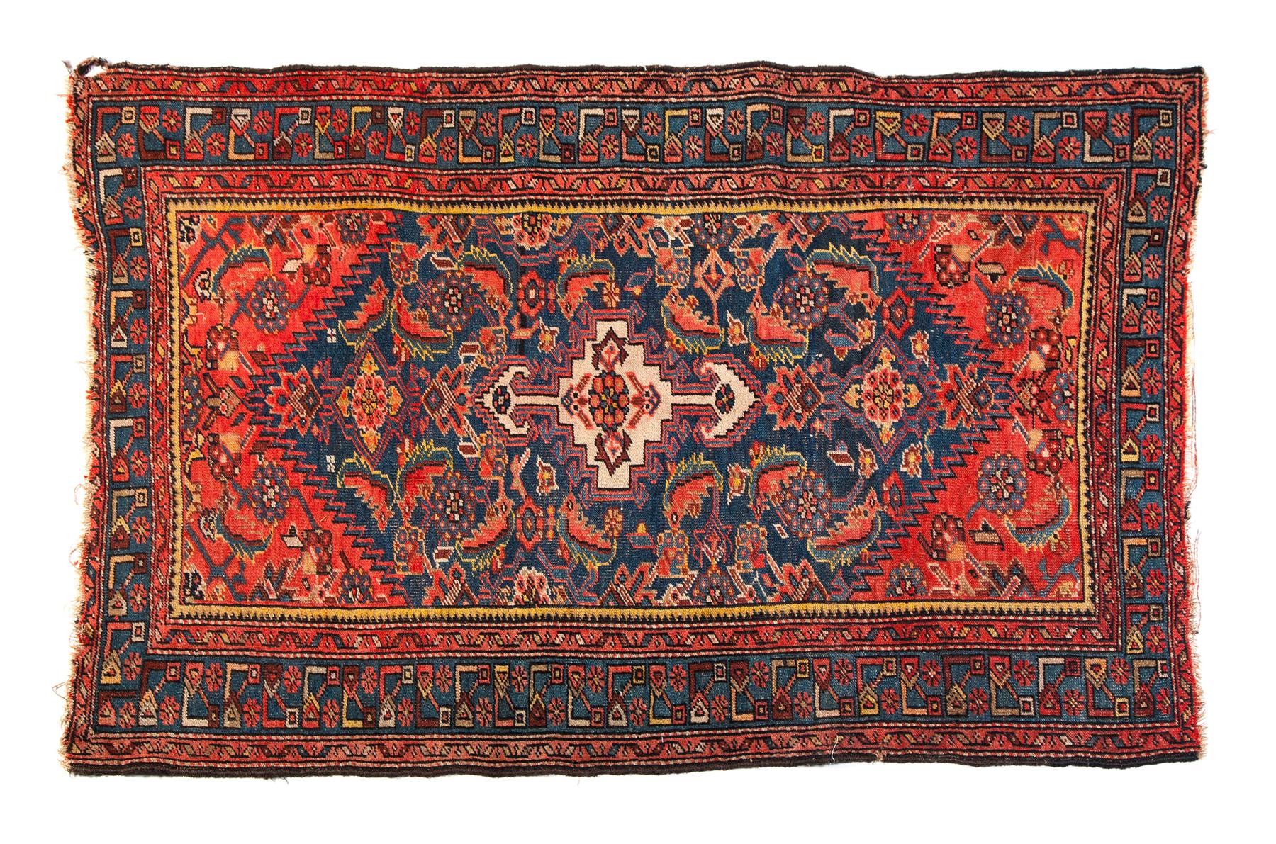 Appraisal: ORIENTAL RUG First half- th century Caucasian Abrash blue ground