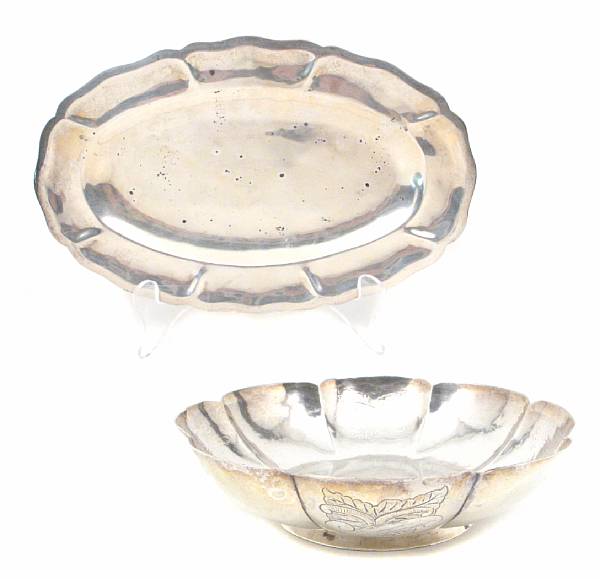 Appraisal: A group of Mexican sterling table articles Comprising small shaped