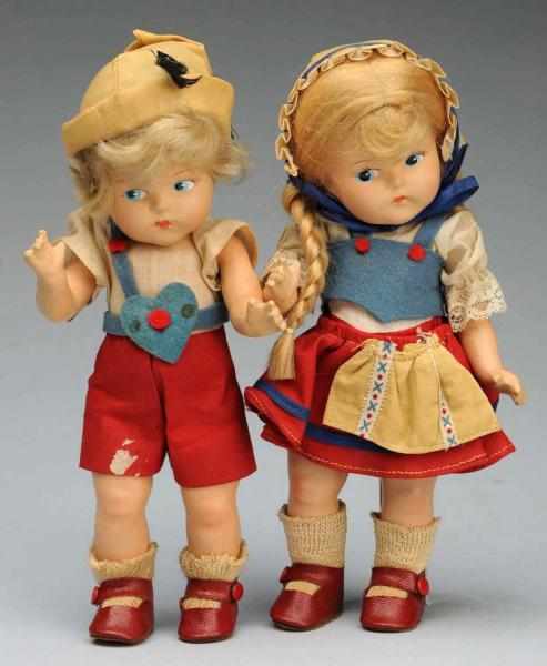 Appraisal: Lot of Vogue Toddles Dolls Hansel and Gretel matching pair