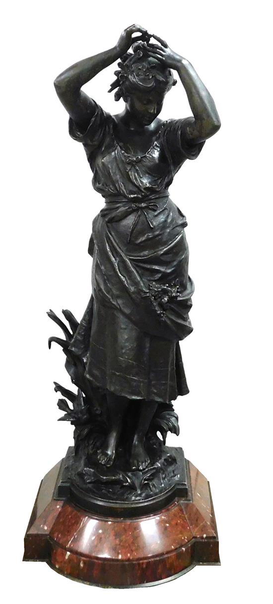 Appraisal: After Auguste Moreau French - sculpture of a woman placing