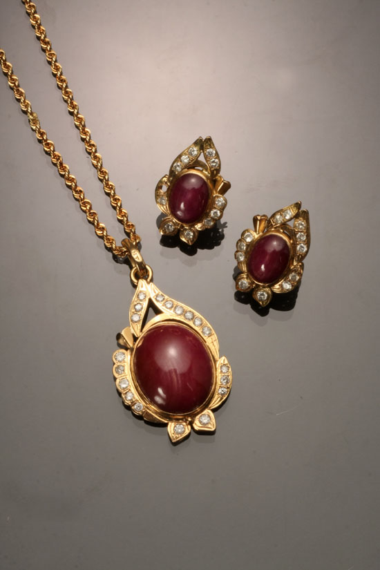 Appraisal: Lot Property of Various Owners -Karat Yellow-Gold Star Ruby and