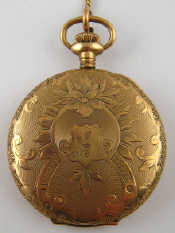 Appraisal: A gold plated hunter pocket watch by Elgin the movement