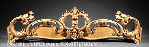 Appraisal: A Set of Three Antique Rococo-Style Carved Giltwood Valances c-scroll