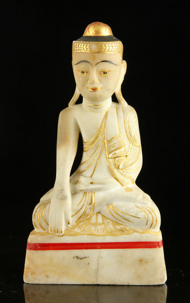 Appraisal: - th C Thai Marble Seated Buddha th century Thai