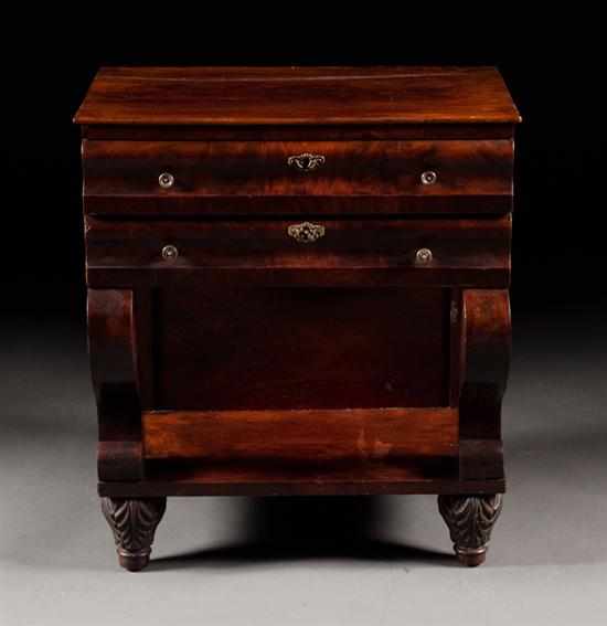 Appraisal: American Restoration mahogany worktable second quarter- th century two drawers