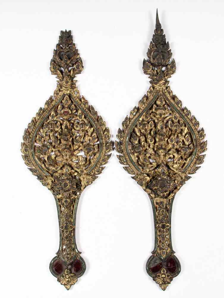 Appraisal: SOUTHEAST ASIAN BRONZE FITTINGS - th c Continental Indian Gilt