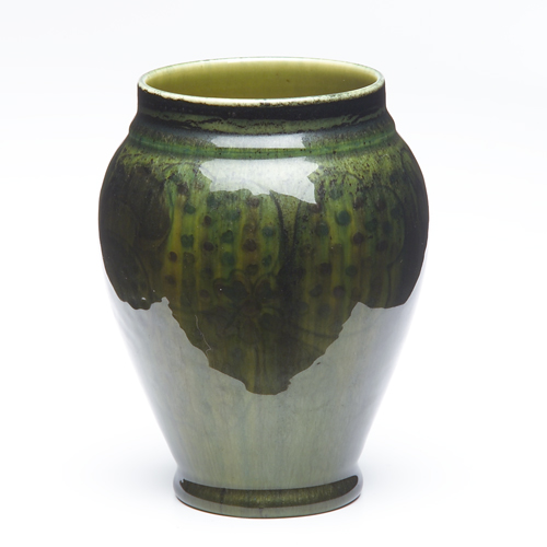 Appraisal: ROOKWOOD Aventurine bulbous vase decorated by C S Todd with