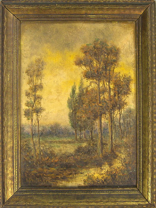 Appraisal: Edward Pritchard British - oil on board landscape signed lower