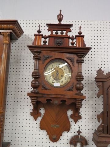 Appraisal: Gustav Becker Wall Clock free swinger walnut case -day movement