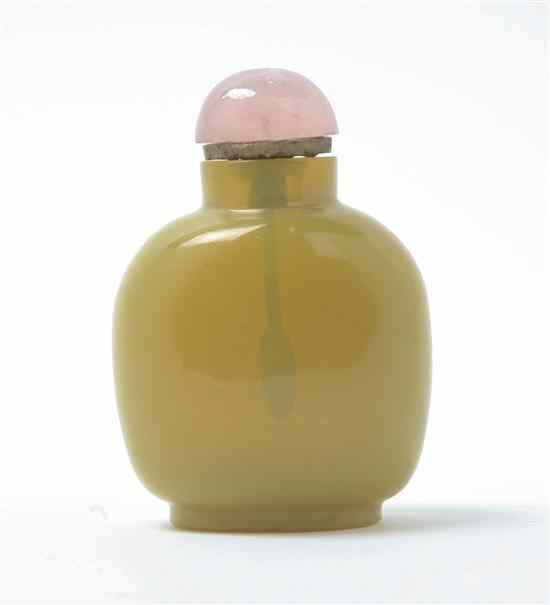 Appraisal: A Peking Yellow Glass Snuff Bottle of compressed globular form