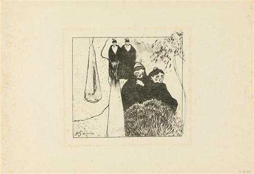 Appraisal: GAUGUIN PAUL Les vielles filles Arles Zincograph Signed lower left