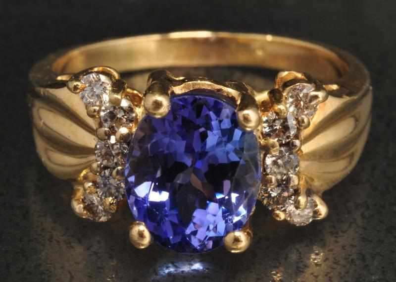 Appraisal: K Y Gold Diamond Tanzanite Ring Description Diamonds ctw Tanzanite