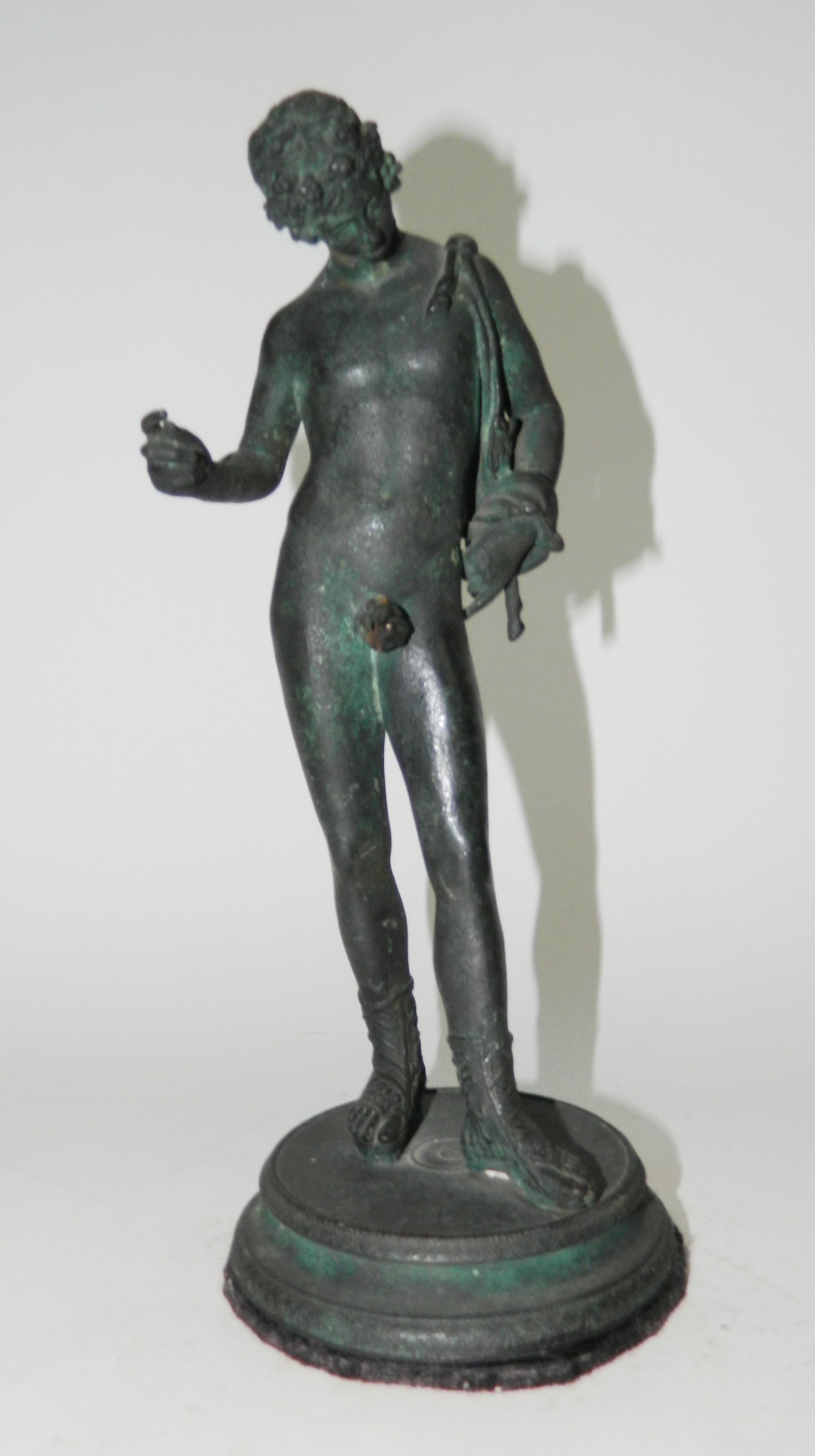 Appraisal: Antiquity style white metal statue of David surface slightly pitted