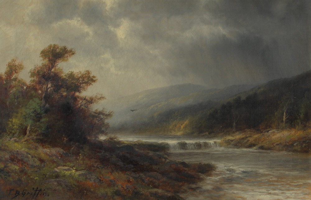 Appraisal: GRIFFIN Thomas B American - Stormy Day on the Delaware