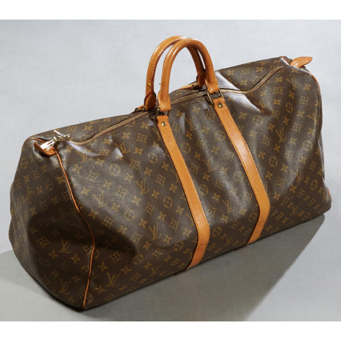 Appraisal: Louis Vuitton Keepall Travel Bag in brown monogram coated canvas