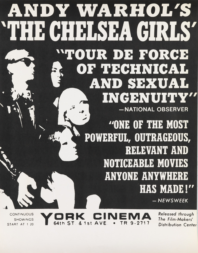 Appraisal: ANDY WARHOL - ANDY WARHOL'S 'THE CHELSEA GIRLS ' x