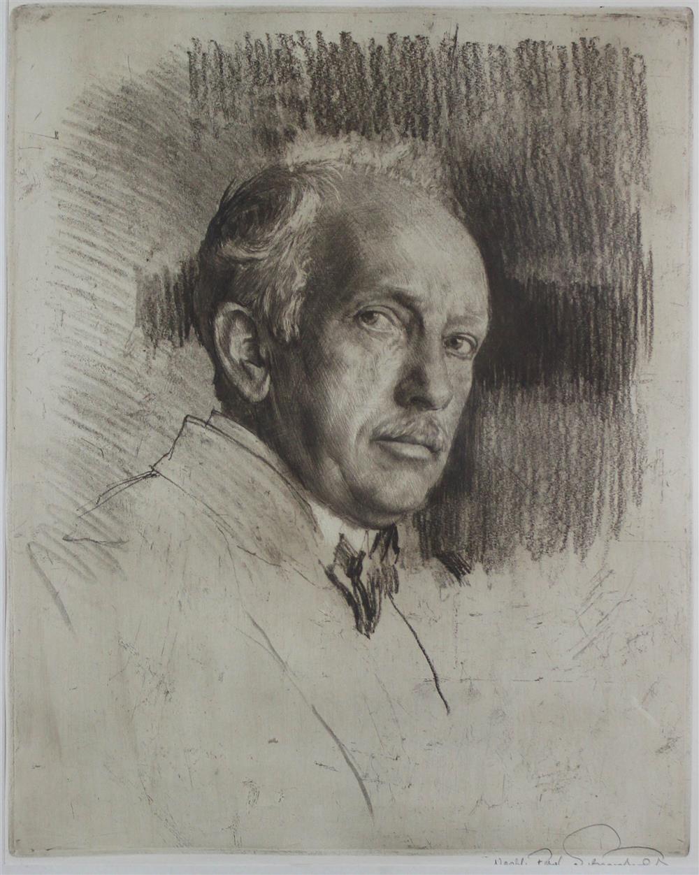 Appraisal: FERDINAND SCHMUTZER AUSTRIAN - RICHARD STRAUSS Etching x in sight