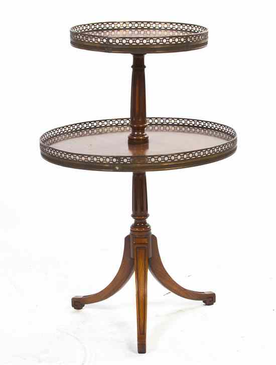 Appraisal: A Louis XVI Style Mahogany Etagere having two circular graduated