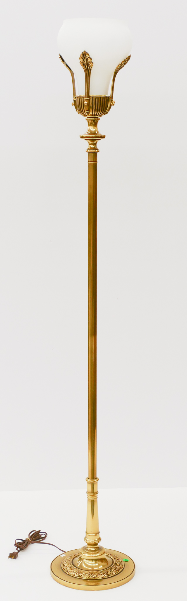 Appraisal: Stiffel Brass Frosted Shade Floor Lamp ''