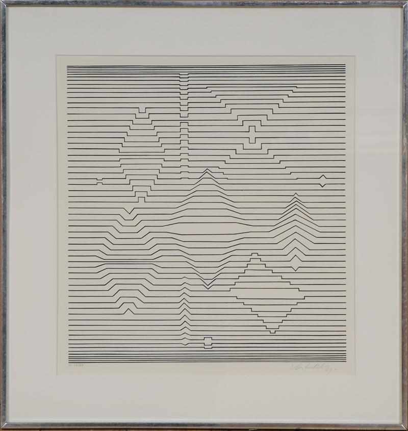 Appraisal: VICTOR VASARELY - UNTITLED Print signed lower right and marked