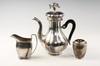 Appraisal: PC ASSEMBLED FRENCH STERLING COFFEE SET - Lobed Gourd Form