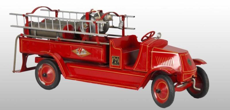 Appraisal: Pressed Steel Giant Mack Jr Fire Truck Description Been restored