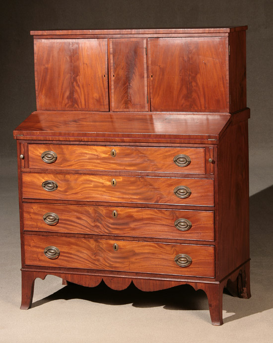 Appraisal: Federal Mahogany Ladies' Writing Desk Massachusetts Circa In two parts