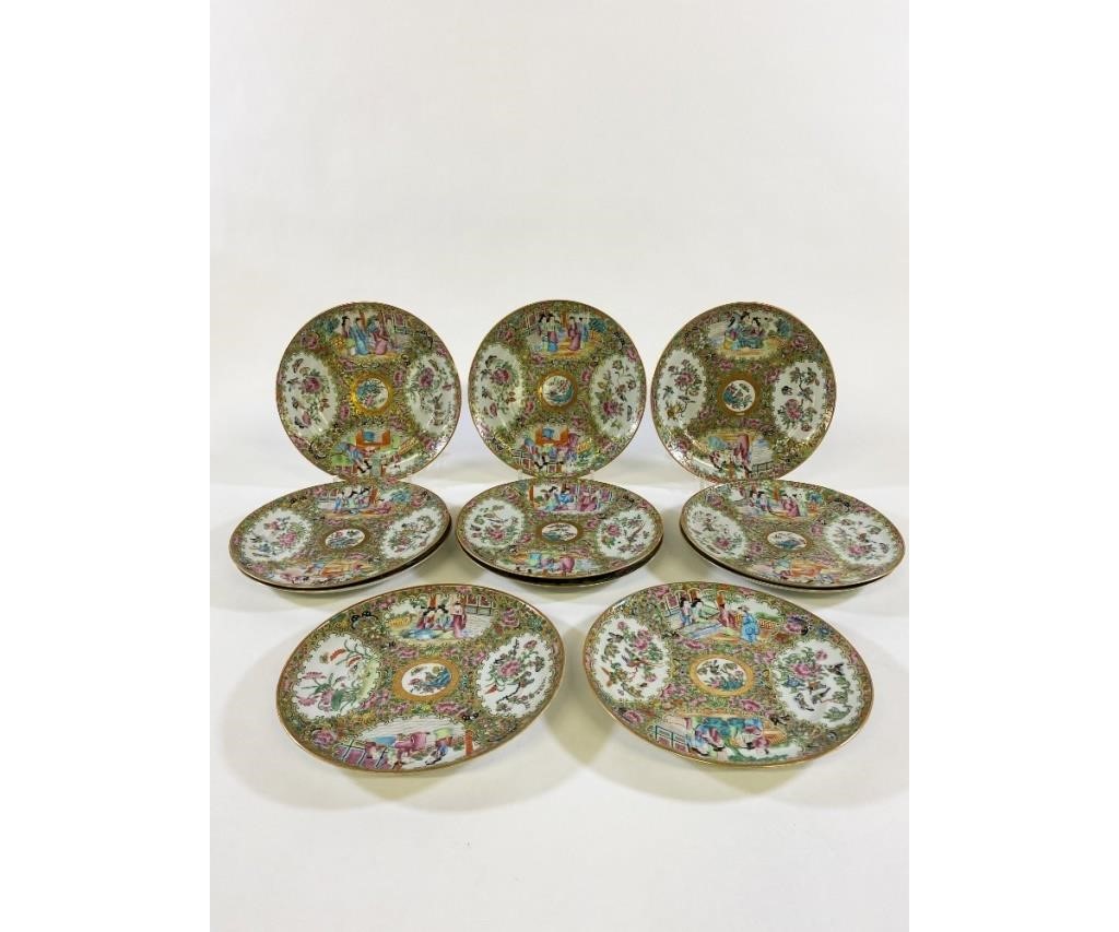 Appraisal: Eleven Rose Medallion plates th c dia Condition Minor gilt