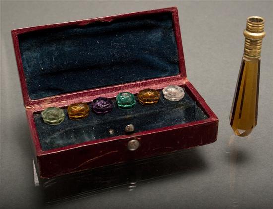 Appraisal: Early th century colored glass wax seal set