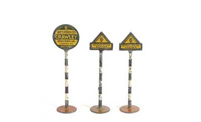 Appraisal: Britains Automobile Association Road Signs - lot comprises circular sign