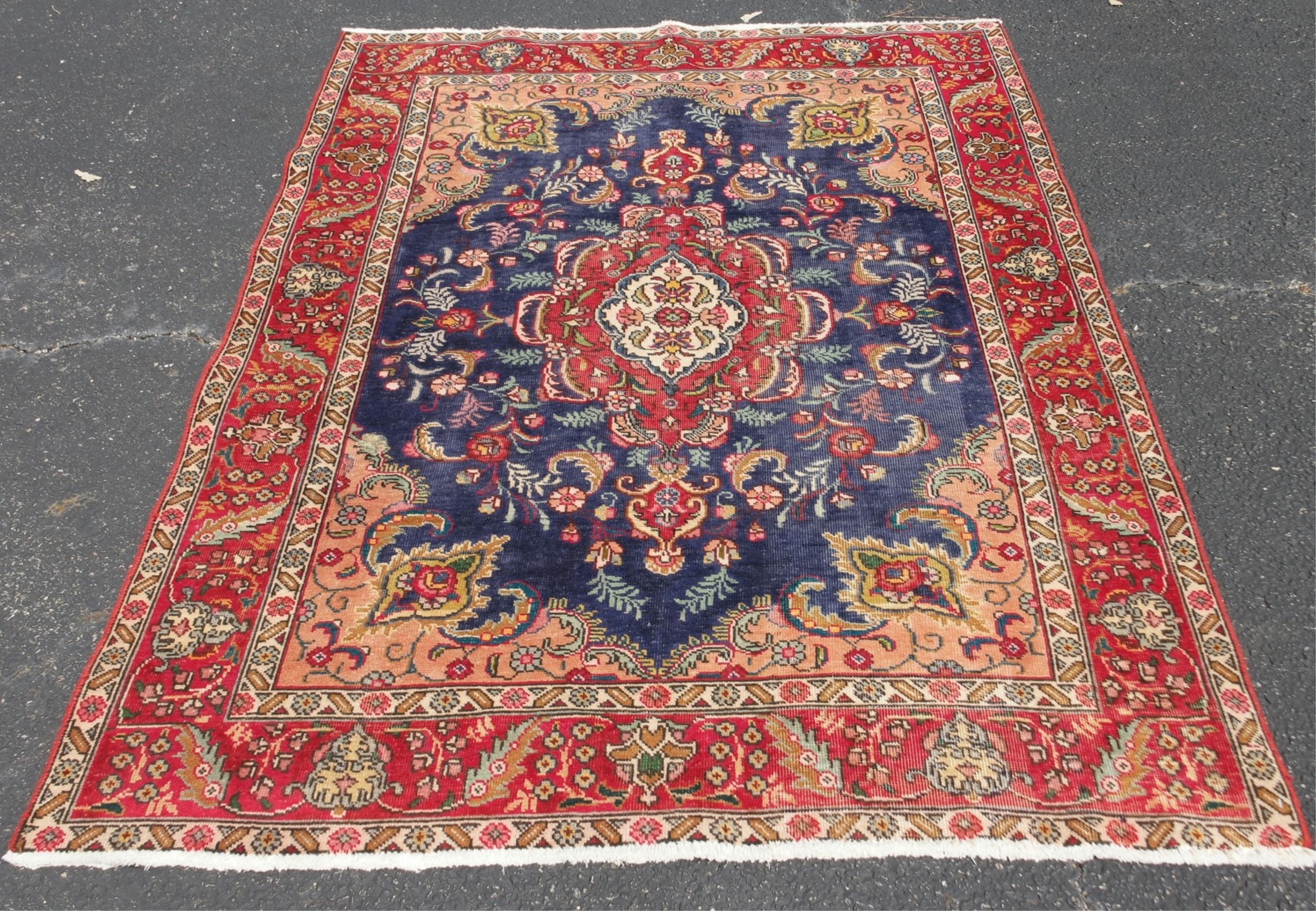 Appraisal: ORIENTAL RUG ' X ' TABRIZ Oriental Rug ' X