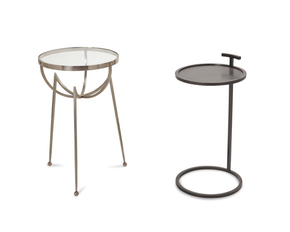 Appraisal: Two contemporary side tables st Century Comprising one tripod table