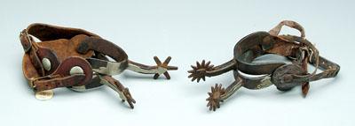 Appraisal: Two pairs Crockett spurs both with arrow-shaped shanks longhorn and