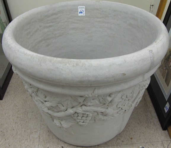 Appraisal: LARGE PAIR OF VINEYARD PLANTERS each of solid concrete cast