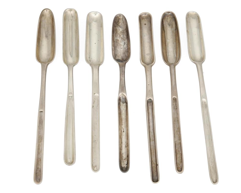 Appraisal: A GROUP OF ENGLISH AND IRISH STERLING SILVER MARROW SPOONSA