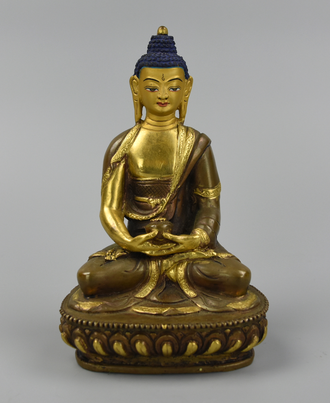 Appraisal: A CHINESE GILT BRONZE FIGURE OF BUDDHA TH C A