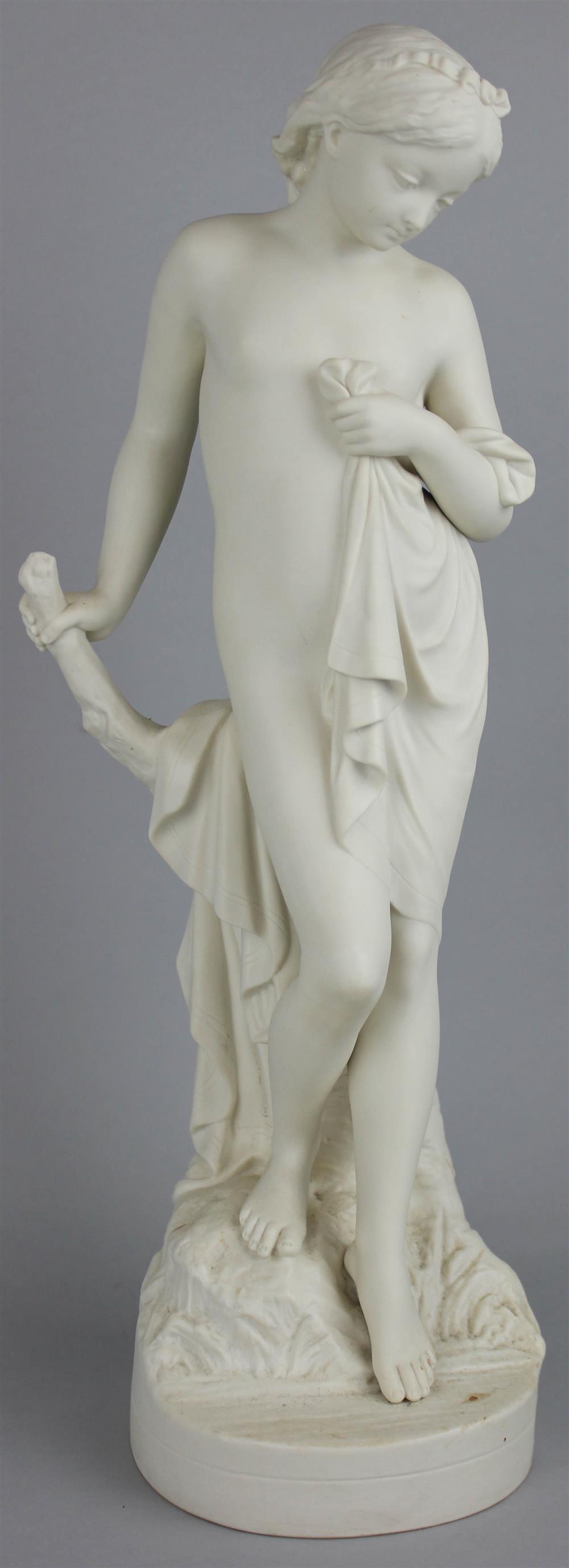 Appraisal: COPELAND PARIAN FIGURE THE RIVERSIDE impressed uppercase mark and Owen