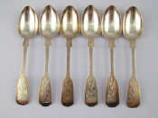 Appraisal: An excellent set of Victorian Exeter silver Fiddle pattern teaspoons