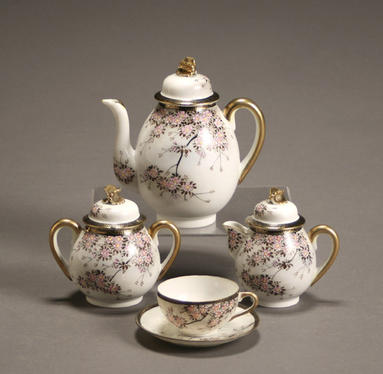 Appraisal: Japanese Porcelain Fifteen-Piece Tea Set Each with Iron-Red Seal Mark