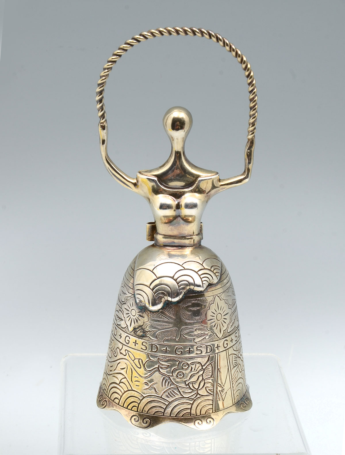 Appraisal: ALICE IN DALILAND STERLING SILVER BELL BY SALVADOR DALI Approx