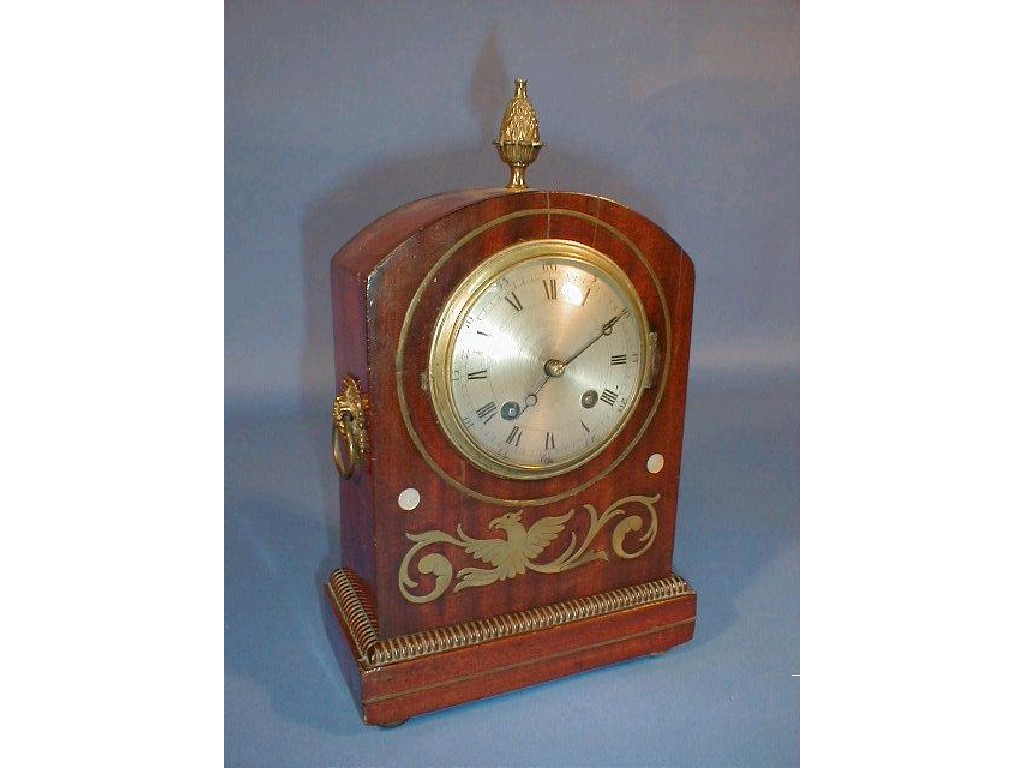 Appraisal: An early thC mahogany cased mantel clock of eight day