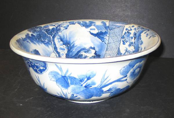 Appraisal: A blue and white porcelain deep bowl Meiji Taisho Period