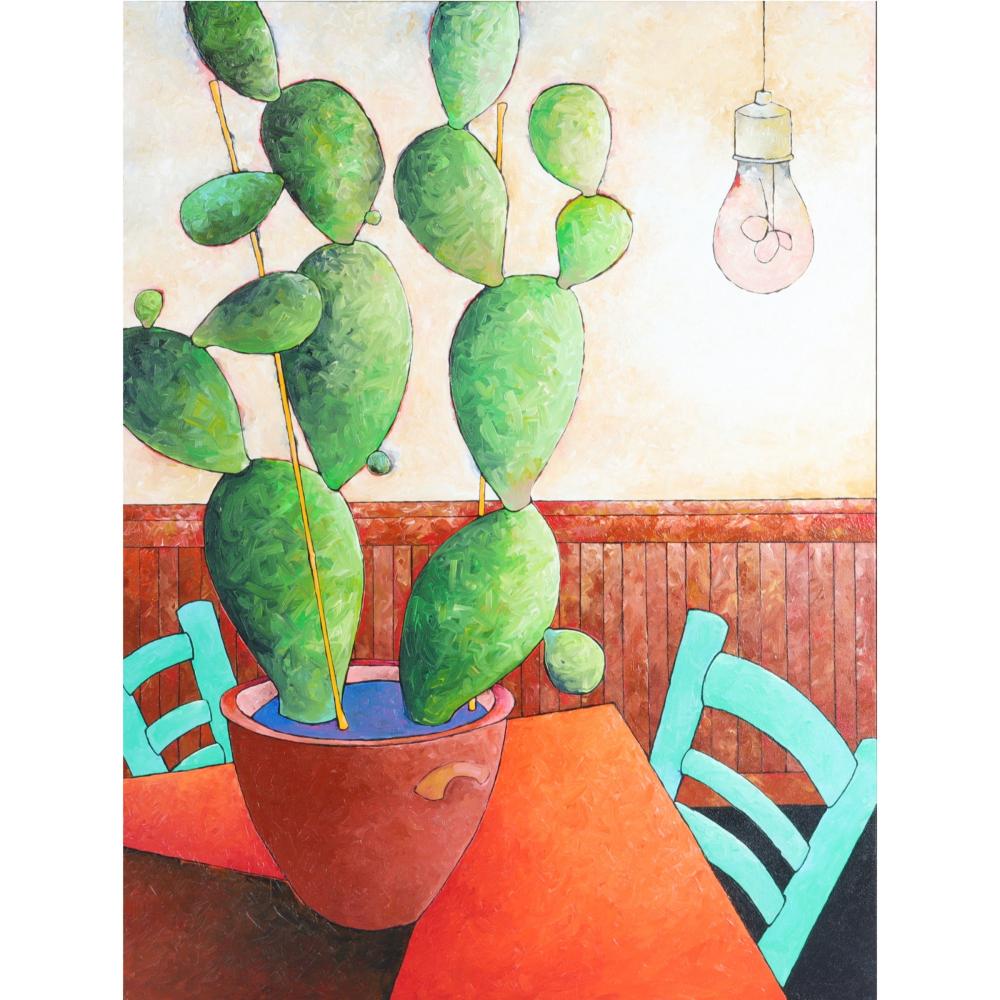 Appraisal: RICHARD DICK HAY INDIANA - UNTITLED CACTUS WITH GREEN CHAIR