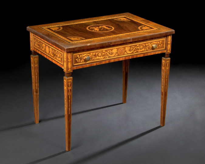 Appraisal: Continental Neoclassical-Style Walnut Occasional Table late th century the rectangular