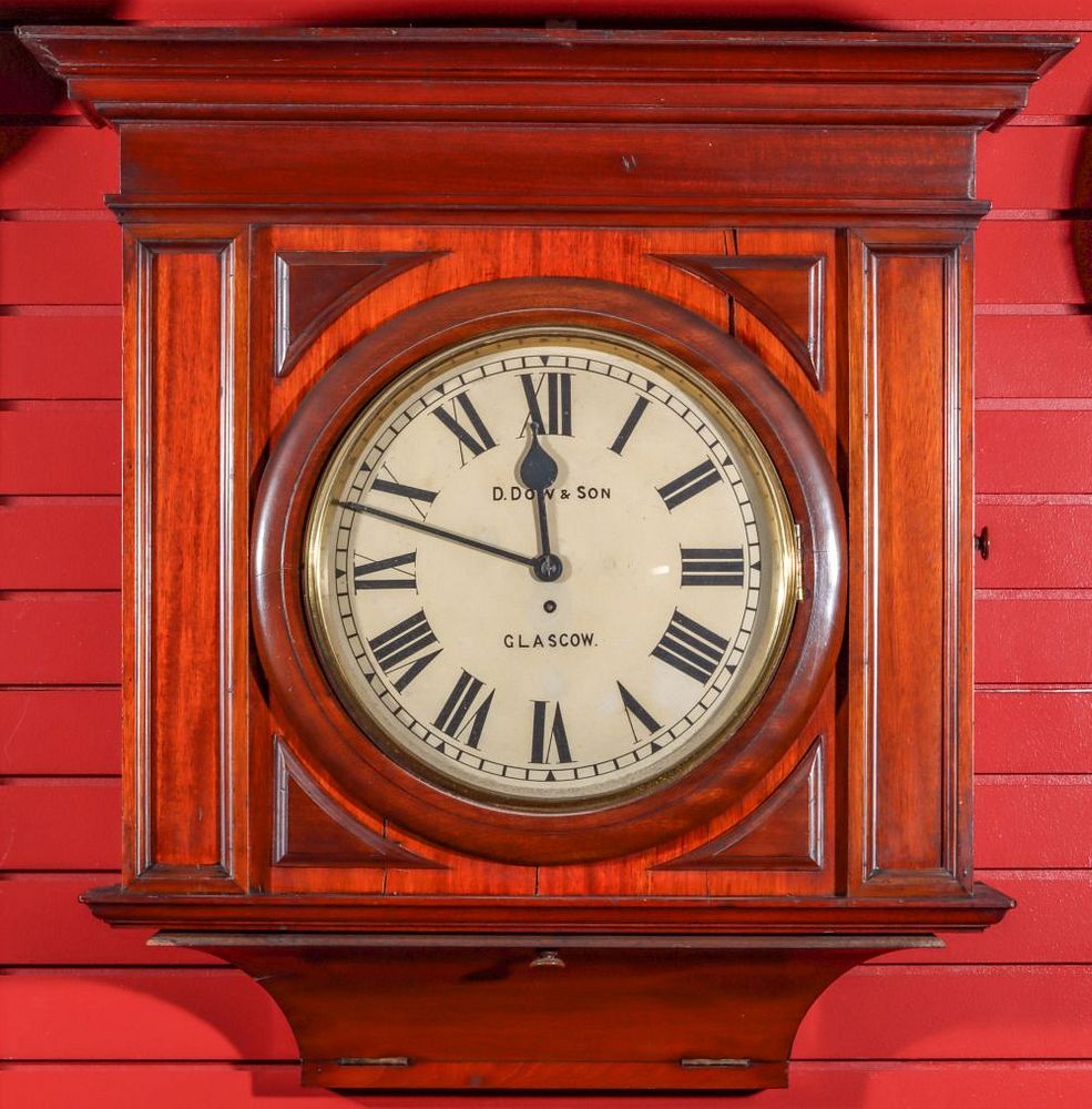 Appraisal: A HANDSOME HIGH QUALITY MAHOGANY SCOTTISH GALLERY CLOCK The broad