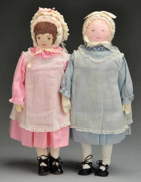 Appraisal: Lot of Cloth Vintage Polly Heckewelder Dolls Description Made by