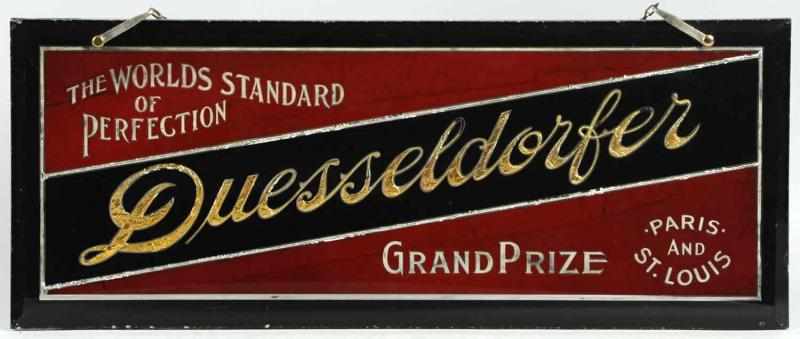 Appraisal: Duesseldorfer Beer Reverse Glass Hanging Sign The World's Standard of