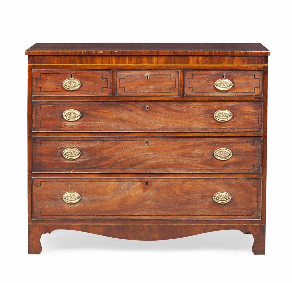 Appraisal: REGENCY MAHOGANY AND INLAID CHEST OF DRAWERS EARLY TH CENTURY