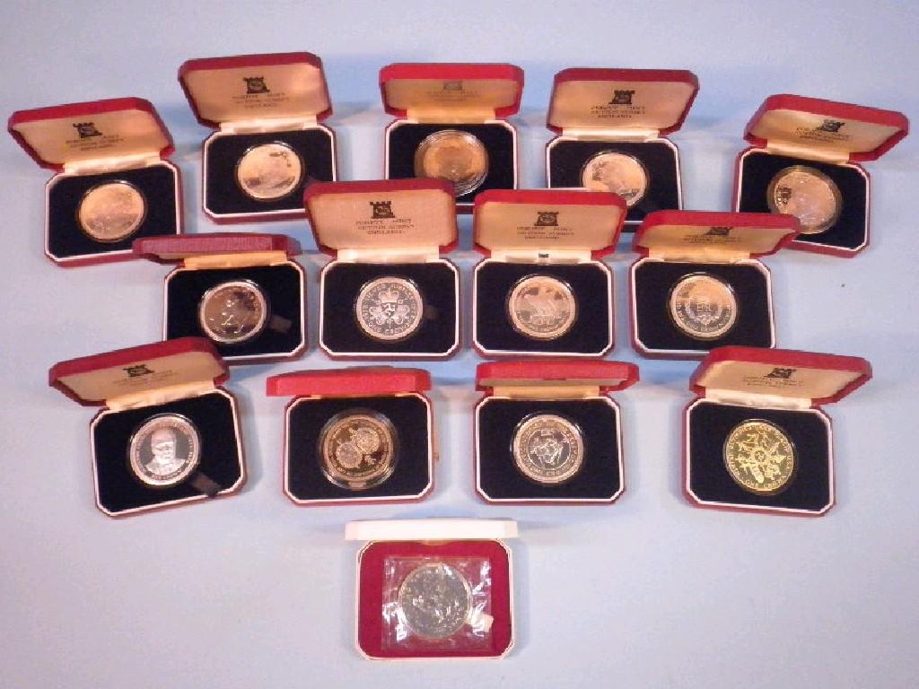 Appraisal: Isle of Man Manx Cat proof crown and twelve other